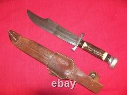 Vintage Othello African Hunter Bowie Knife Stag Handle Solingen Germany Survival