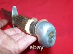 Vintage Othello African Hunter Bowie Knife Stag Handle Solingen Germany Survival