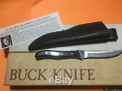 Vintage PRE-DATE CODE BUCK 107 Scout Knife & Sheath NEW -Never Used or Carried