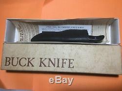 Vintage PRE-DATE CODE BUCK 107 Scout Knife & Sheath NEW -Never Used or Carried