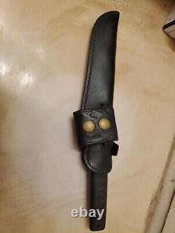 Vintage Parker CUT. CO Tanto 6 Fixed Blade Knife Japan w Leather Sheath