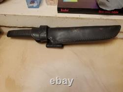 Vintage Parker CUT. CO Tanto 6 Fixed Blade Knife Japan w Leather Sheath
