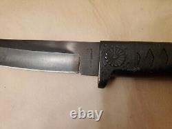 Vintage Parker CUT. CO Tanto 6 Fixed Blade Knife Japan w Leather Sheath