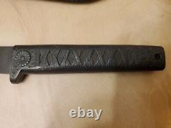 Vintage Parker CUT. CO Tanto 6 Fixed Blade Knife Japan w Leather Sheath