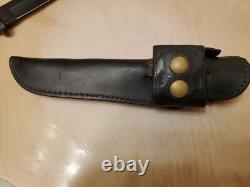Vintage Parker CUT. CO Tanto 6 Fixed Blade Knife Japan w Leather Sheath