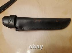Vintage Parker CUT. CO Tanto 6 Fixed Blade Knife Japan w Leather Sheath