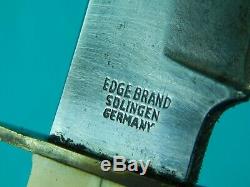 Vintage Post WW2 German Germany Edge Brand Solingen Bowie Stag Hunting Knife