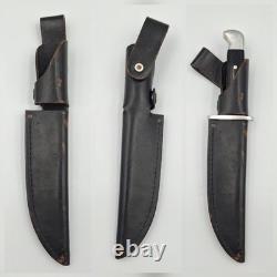 Vintage Pre-1986 Buck USA 124 Frontiersman Fixed Blade Hunting Knife with Sheath