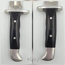 Vintage Pre-1986 Buck USA 124 Frontiersman Fixed Blade Hunting Knife with Sheath