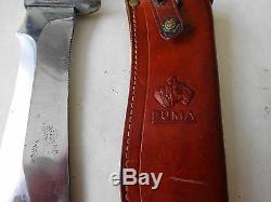 Vintage Puma 6 Blade Hunting Knife Leather Sheath Made in Germany