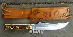 Vintage Puma 6393 Skinner Hunting Knife 1973 + Orig Sheath Made In Germany