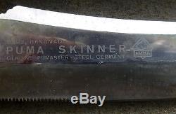 Vintage Puma 6393 Skinner Hunting Knife 1973 + Orig Sheath Made In Germany