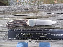 Vintage Puma 745 Stag Four 4 Star Lockback Pocket Knife Hunting Antler Germany