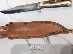 Vintage Puma Bowie 6396 Fixed Blade Knife with Sheath Germany Pumaster Steel