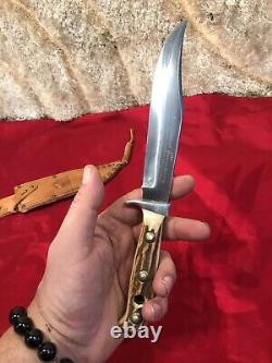 Vintage Puma Bowie 6396 Fixed Blade Knife with Sheath Germany Pumaster Steel