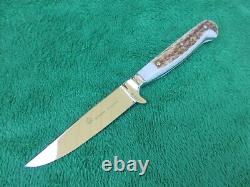 Vintage Puma Fixed Blade Knife Stag Handle Germany Stainless Steel 8 1/4 NICE