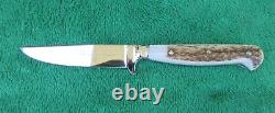 Vintage Puma Fixed Blade Knife Stag Handle Germany Stainless Steel 8 1/4 NICE