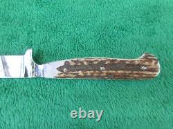 Vintage Puma Fixed Blade Knife Stag Handle Germany Stainless Steel 8 1/4 NICE