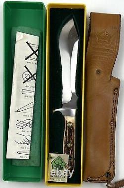 Vintage Puma Knife White Hunter 6375 Boxed Sheath 1987 Antler NOS Stage