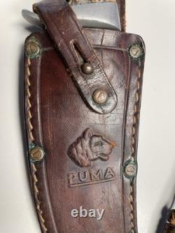 Vintage Puma Skinner 6393 Stag Handle Hunting Knife 1960S Good Used Condition