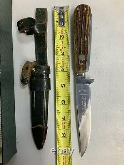 Vintage Puma Werk Game Keepers Knife 3591 Sheath And Box Antler UsedToolShopCom