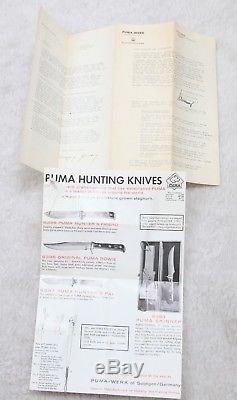 Vintage Puma-Werk Hunting Knife Bowie 6396 Sheath Gift Box Germany Solingen 1966