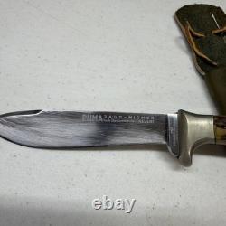 Vintage Puma Werk Jagdnicker Fixed Stag Knife With Sheath 3589 Germany