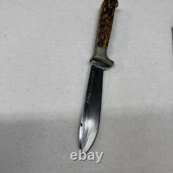 Vintage Puma Werk Jagdnicker Fixed Stag Knife With Sheath 3589 Germany