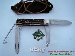 Vintage Puma model 959 Jagdmesser German Hunting Knife Mint with Leather Pouch