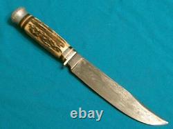 Vintage Pyrco Solingen Germany Stag Big Hunting Skinning Bowie Knife Survival Vg