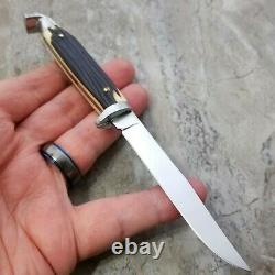 Vintage Queen Steel 74 Hunting Fixed Blade Knife Made In USA With Sheath