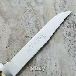 Vintage Queen Steel 74 Hunting Fixed Blade Knife Made In USA With Sheath