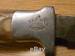 Vintage R. H. RUANA bonner montana hunting bowie knife M stamp