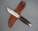 Vintage RARE KA-BAR Fixed Blade Hunting/Fighting Knife Leather Handle & Sheath