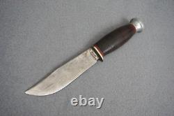 Vintage RARE KA-BAR Fixed Blade Hunting/Fighting Knife Leather Handle & Sheath