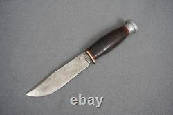 Vintage RARE KA-BAR Fixed Blade Hunting/Fighting Knife Leather Handle & Sheath