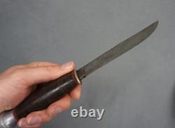 Vintage RARE KA-BAR Fixed Blade Hunting/Fighting Knife Leather Handle & Sheath