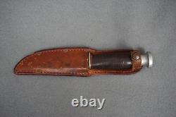 Vintage RARE KA-BAR Fixed Blade Hunting/Fighting Knife Leather Handle & Sheath