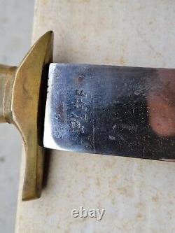 Vintage RARE MEXICAN Machete KNIFE EAGLE HEAD Marked P. LEPE scabbard