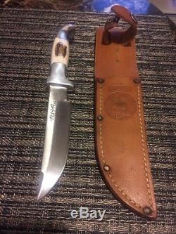 Vintage RUANA hunting Knife Signed With Bull Whip/Sheath