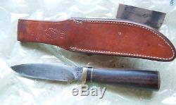 Vintage Ralph Bone Lubbock Texas Custom Hunting Knife with Johnson Sheath & Ston