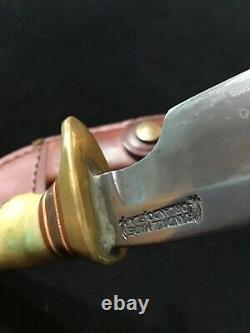 Vintage Randall knife with Sheath Early Pinned Stag Finger Grooves