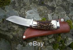 Vintage Rare Custom Stag KATZ Loveless Style Drop Point Hunting Bowie Knife