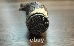 Vintage Rare Holz-Leute Munich Stag Handle Full Dress Knife With Org. Sheath