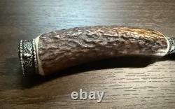 Vintage Rare Holz-Leute Munich Stag Handle Full Dress Knife With Org. Sheath
