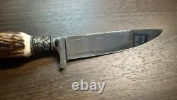 Vintage Rare Holz-Leute Munich Stag Handle Full Dress Knife With Org. Sheath