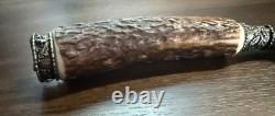 Vintage Rare Holz-Leute Munich Stag Handle Full Dress Knife With Org. Sheath