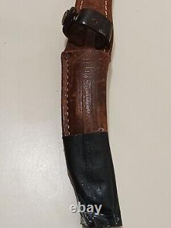 Vintage Rare Knife with Sheath CASE XX USA M5F Stag Handle Fixed Blade Hunting