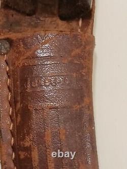 Vintage Rare Knife with Sheath CASE XX USA M5F Stag Handle Fixed Blade Hunting