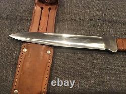 Vintage Rare Romo Throwing Fighting Knife Solingen Germany Leather Sheath 10